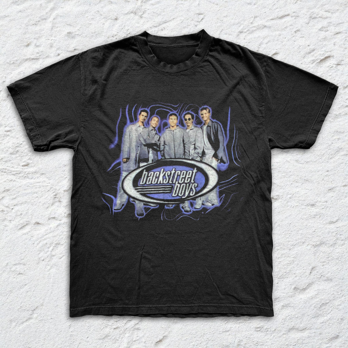 Backstreet Boys - Throwback - Black Garment-dyed T-shirt