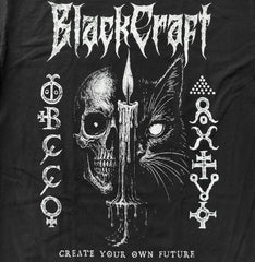 Blackcraft - Cat Skull Future - True Black T-shirt