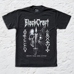 Blackcraft - Cat Skull Future - True Black T-shirt