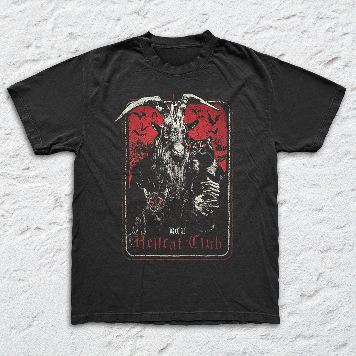 Blackcraft - Hellcat Club - Black Garment-dyed T-shirt