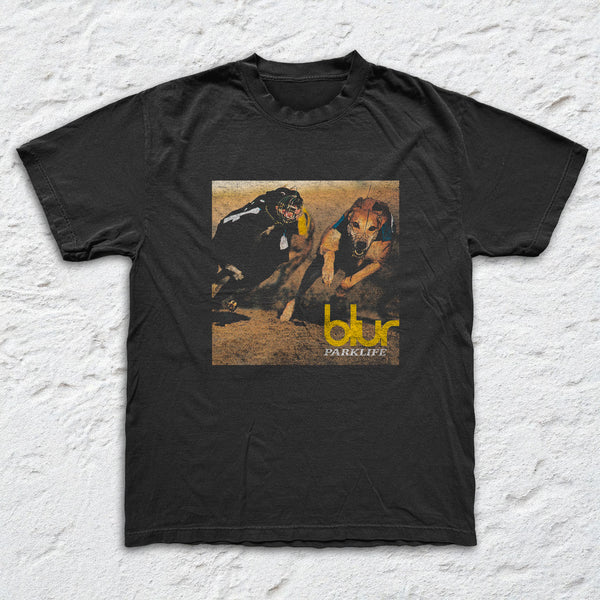 Blur - Parklife Album - Black Garment-dyed T-shirt – Official