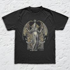 Bring Me The Horizon - Amen Wings - Black Garment-dyed T-shirt