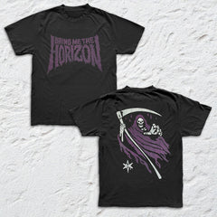 Bring Me The Horizon - Reaper Cartoon - Black Garment-dyed T-shirt