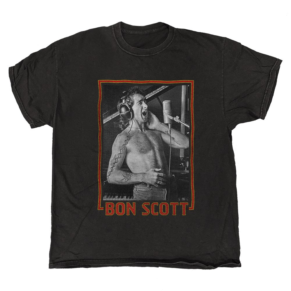 Bon Scott - Dirty Deeds 75SR - Black Vintage T-shirt