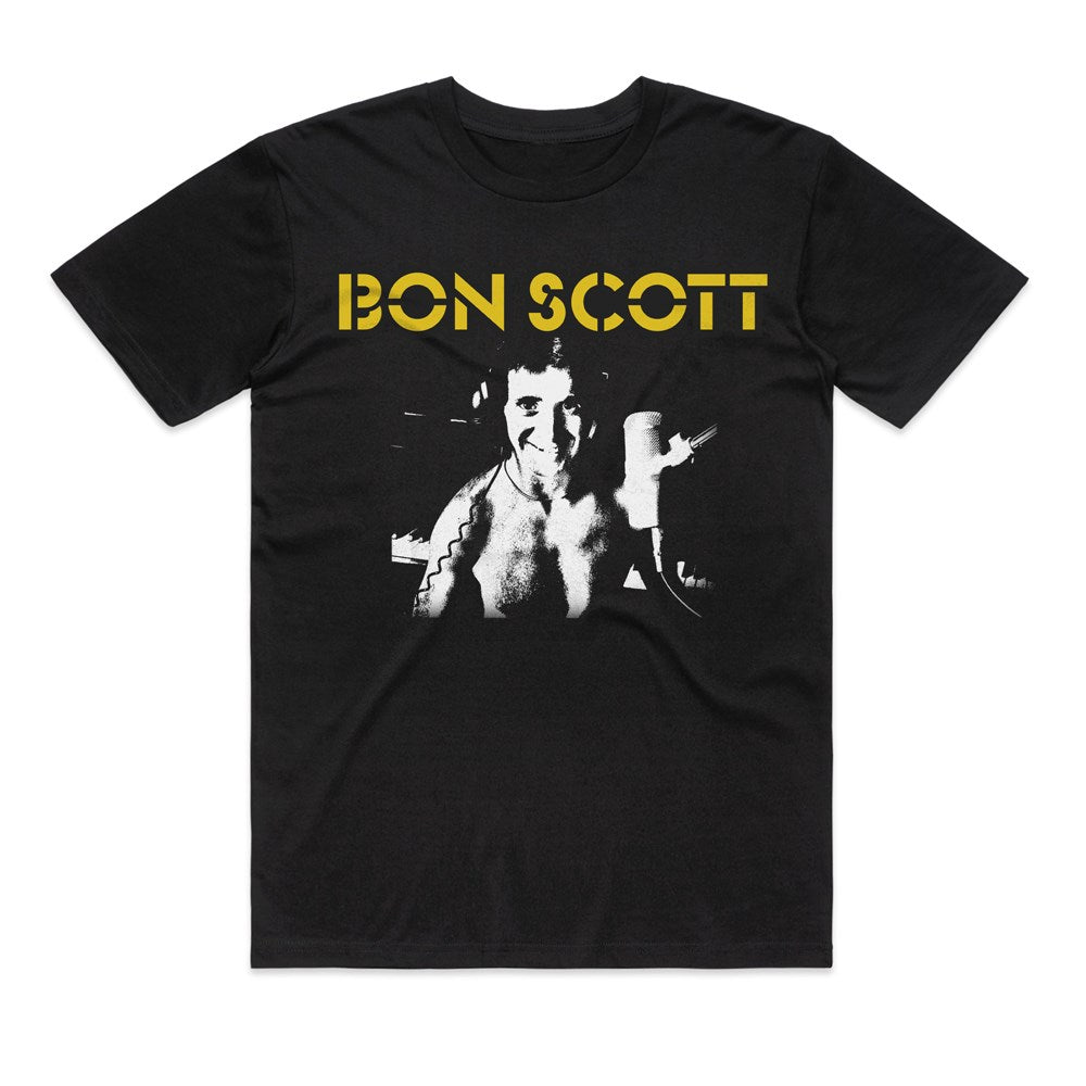 Bon Scott - Studio Pic Black - Black T-shirt