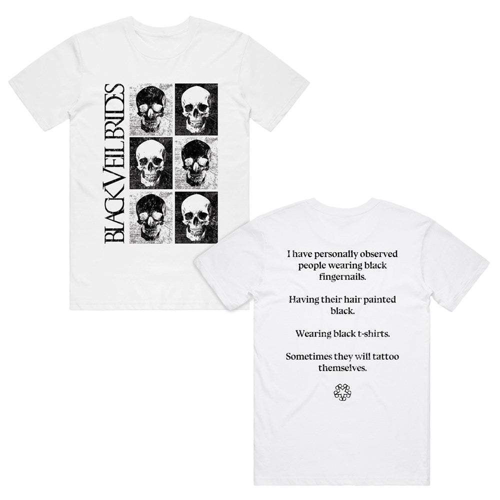 Black Veil Brides - Knives & Pens Lyrics - White T-shirt