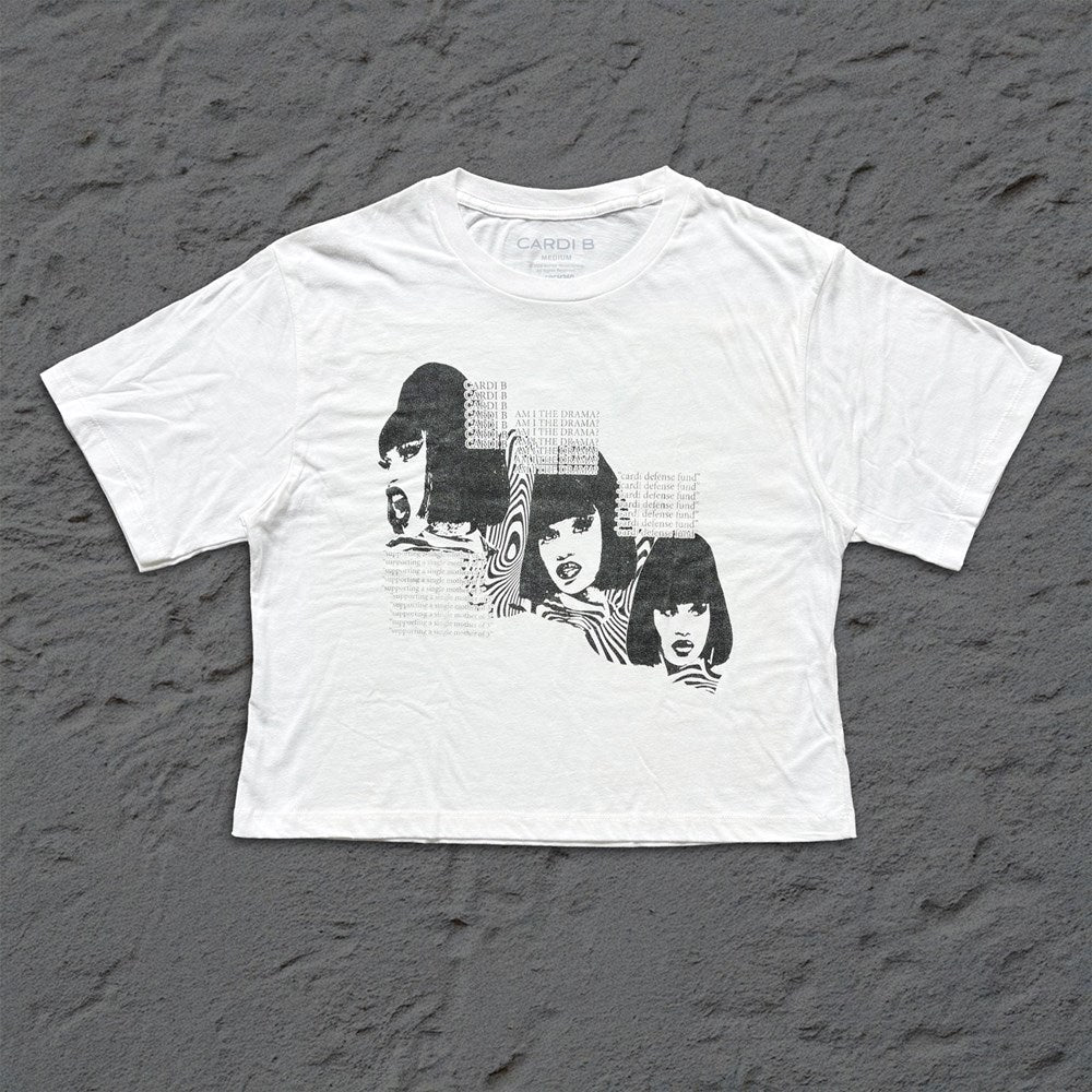 Cardi B - Defense Fund - Womens White Crop