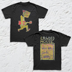Crowded House - Euro Tour '82 - Black Garment-dyed T-shirt