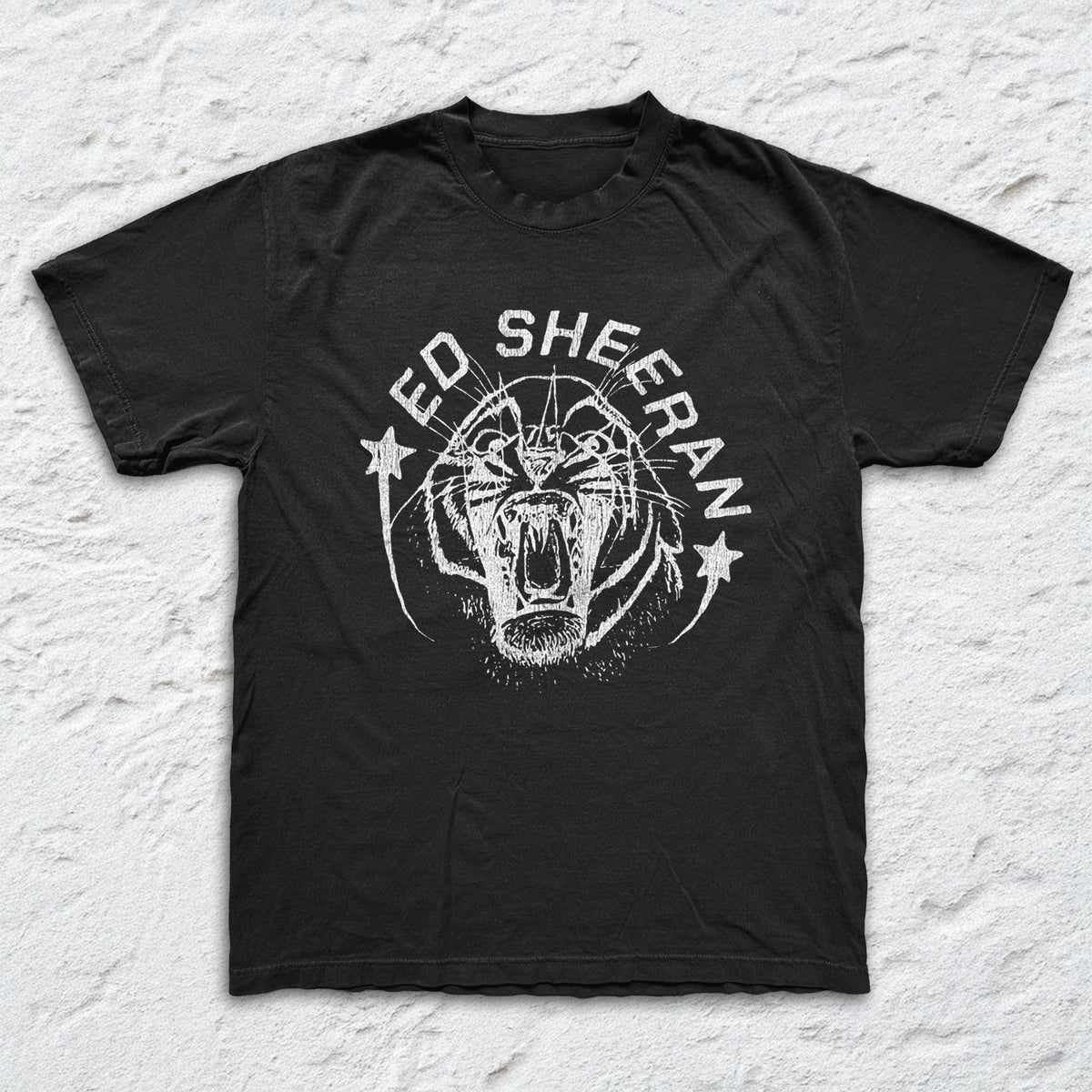 Ed Sheeran - Tiger - Black Garment-dyed T-shirt
