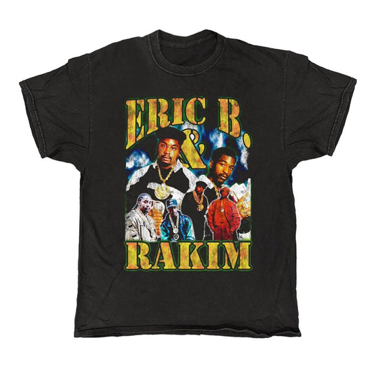 Eric B & Rakim - Bootleg - Black Vintage T-shirt