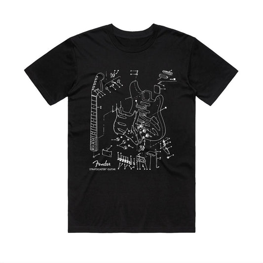 Fender - Stratocaster Diagram - T-shirt Black