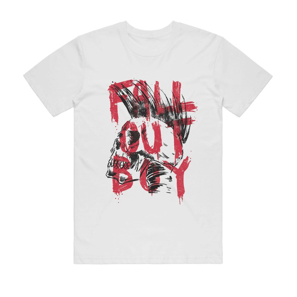 Fall Out Boy - Skull Mohawk - White T-shirt