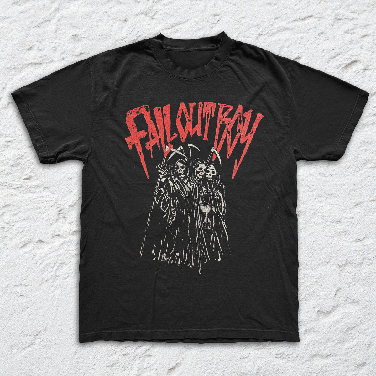 Fall Out Boy - Reapers - Black Garment-dyed T-shirt