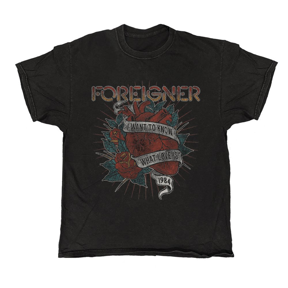 Foreigner - I wanna Know What Love Is - Black Vintage T-shirt