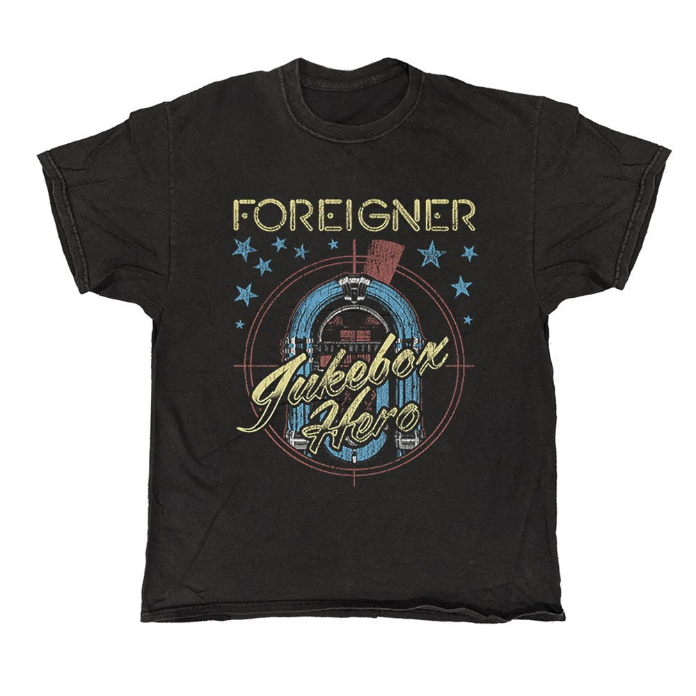 Foreigner - Jukebox Hero - Black Vintage T-shirt