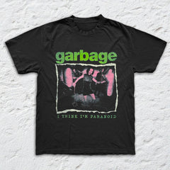 Garbage - Paranoid Photo - Black Garment-dyed T-shirt