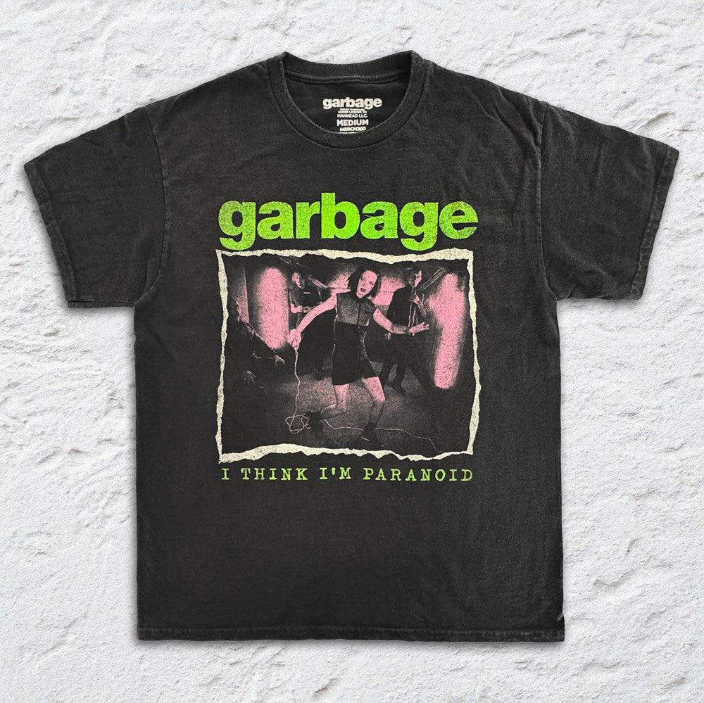 Garbage - Paranoid Photo - Black Vintage T-shirt