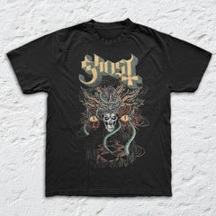 Ghost - Devil Snake - Black Garment-dyed T-shirt