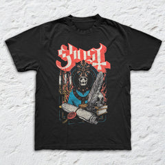 Ghost - Scroll and Seal - Black Garment-dyed T-shirt