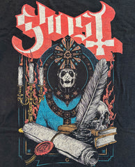 Ghost - Scroll and Seal - Black Garment-dyed T-shirt