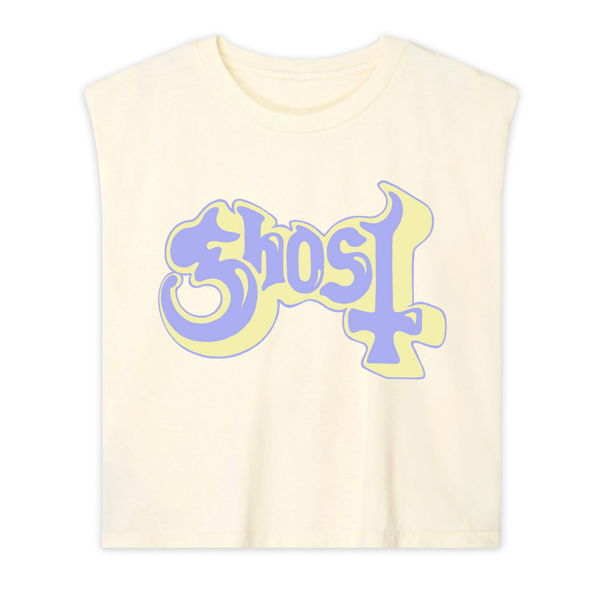Ghost - Satanic Panic Logo - Cream Crop Tank
