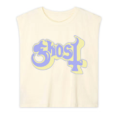 Ghost - Satanic Panic Logo - Cream Crop Tank