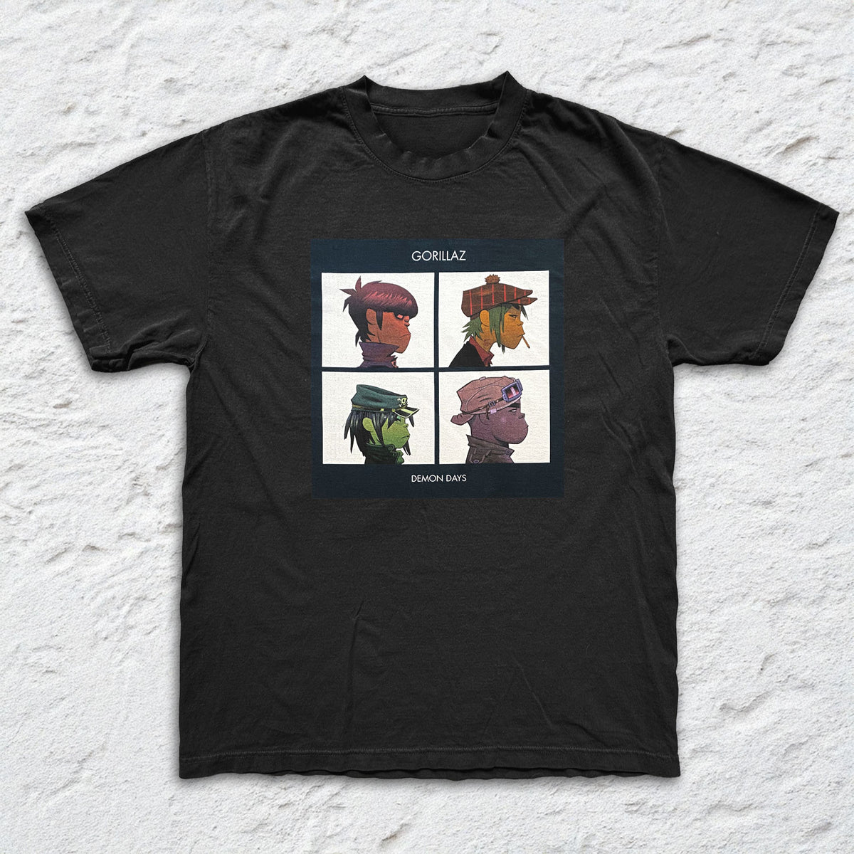 Gorillaz - Demon Dayz - Black Garment-dyed T-shirt