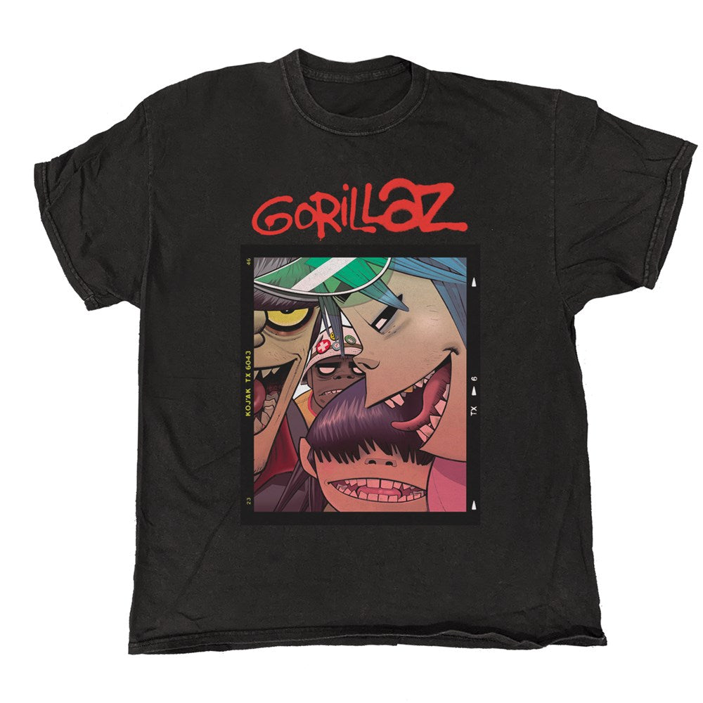 Gorillaz - Polaroid - Black Vintage T-shirt