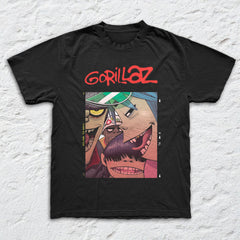 Gorillaz - Polaroid - Black Garment-dyed T-shirt