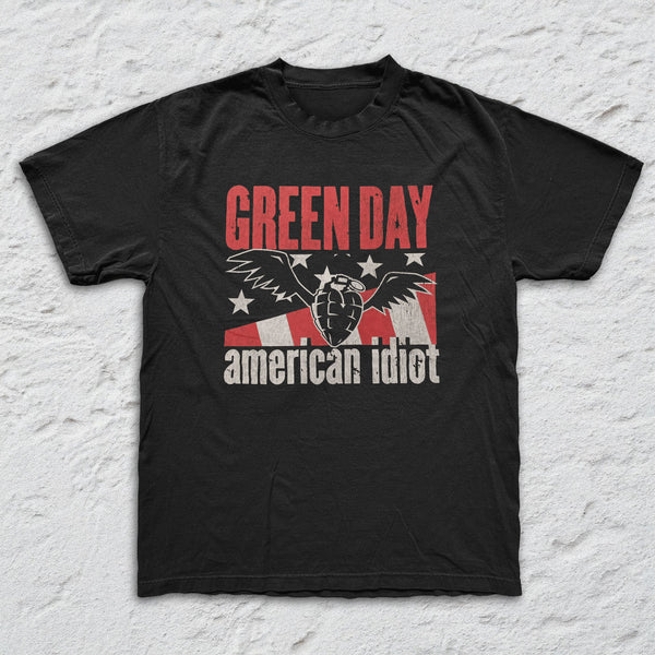 Green Day - American Idiot - Black Garment-dyed T-shirt – Official
