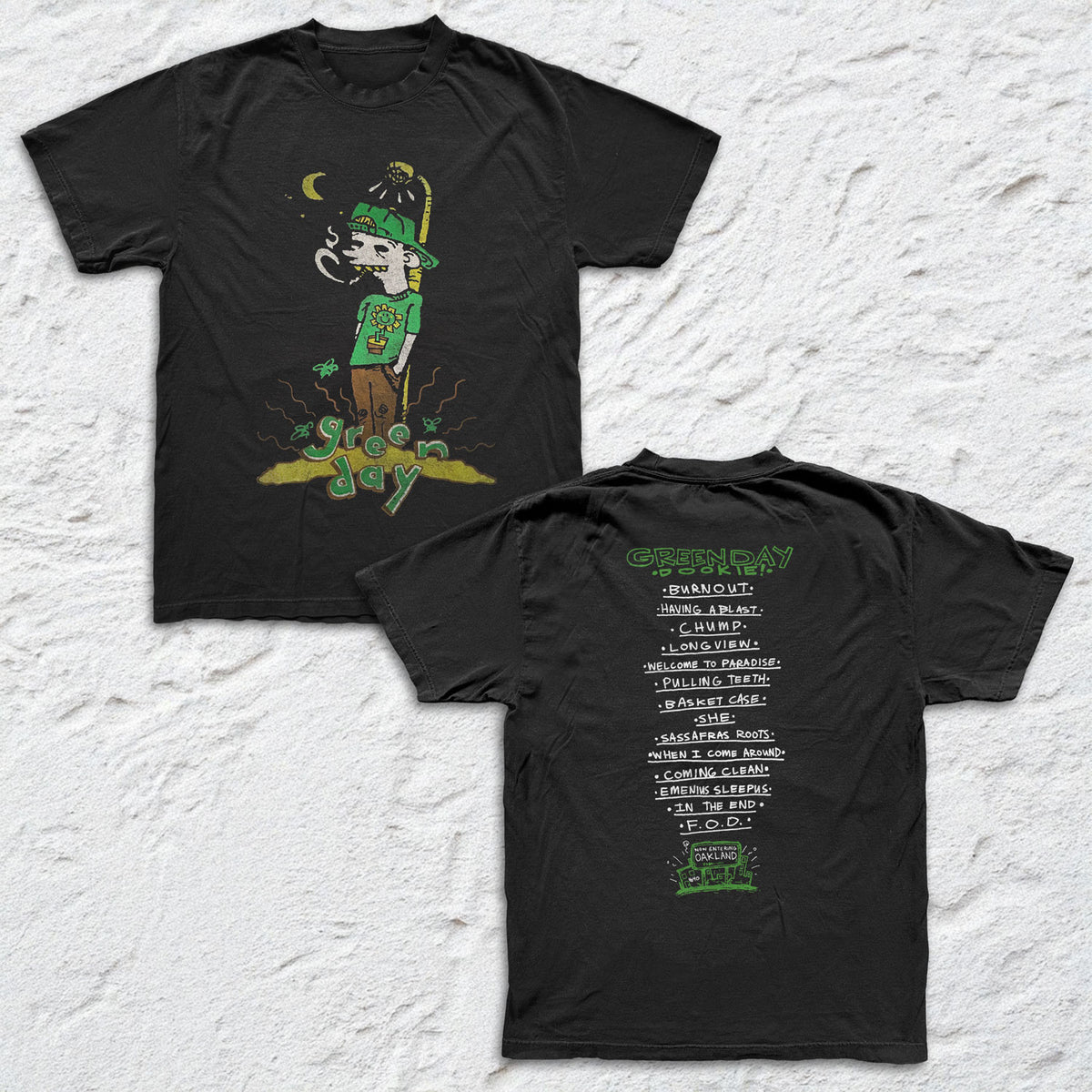Green Day - Dookie Kid - Black Garment-dyed T-shirt