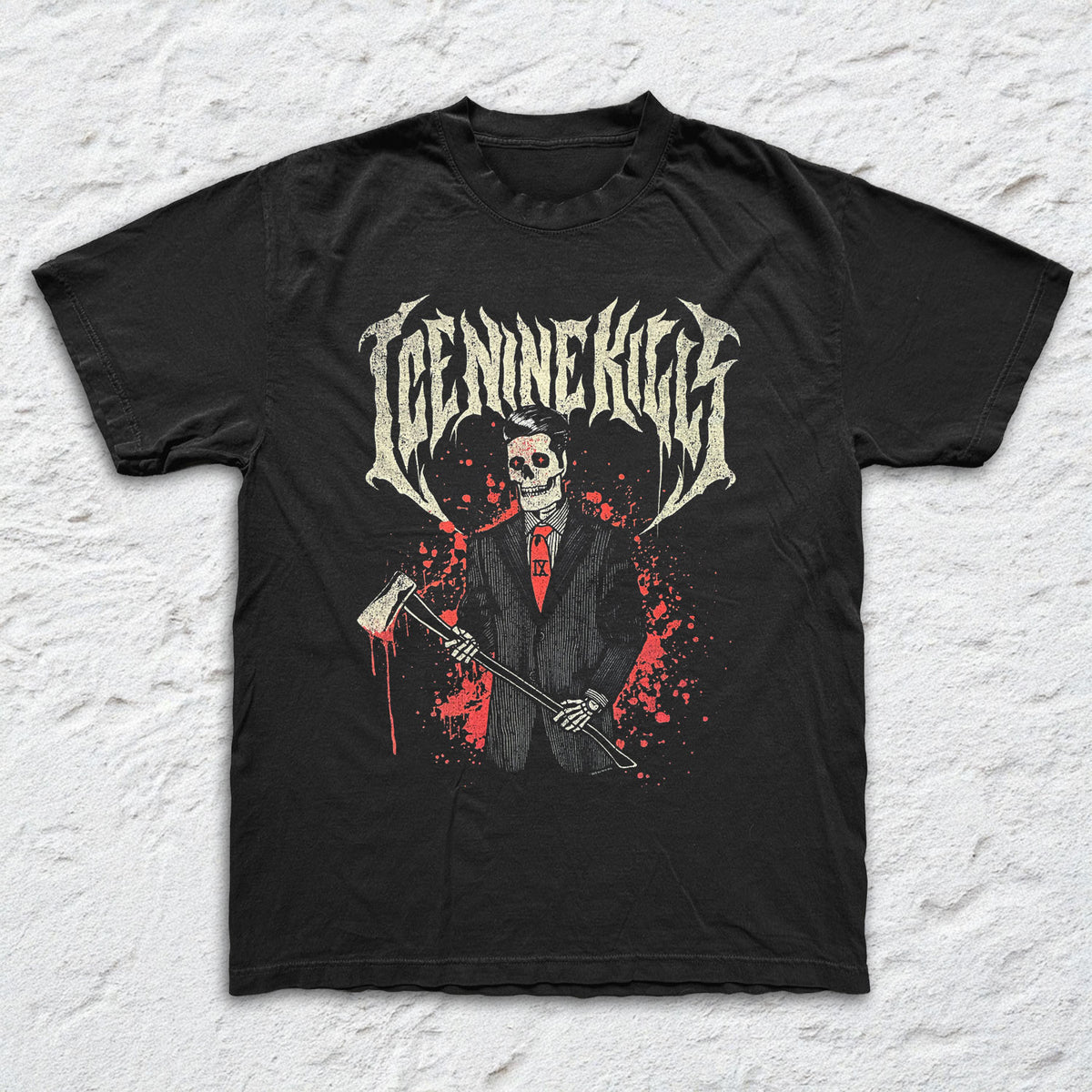 Ice Nine Kills - Spencer Axe - Black Garment-dyed T-shirt