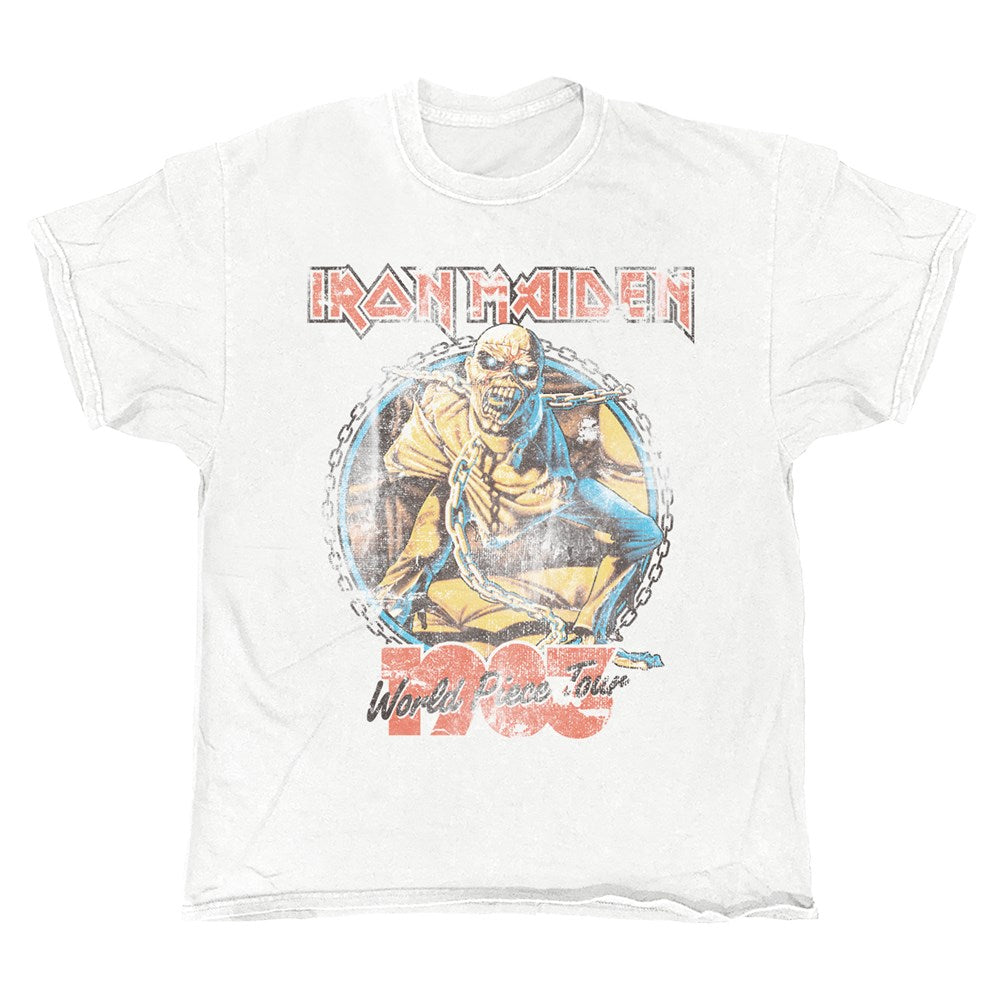 Iron Maiden - Piece of Mind Tour 83 - White Vintage T-shirt