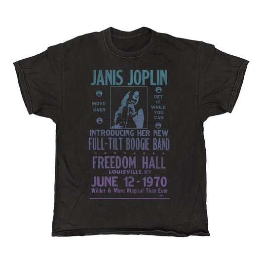 Janis Joplin - Freedom Hall - Vintage Wash T-shirt Black