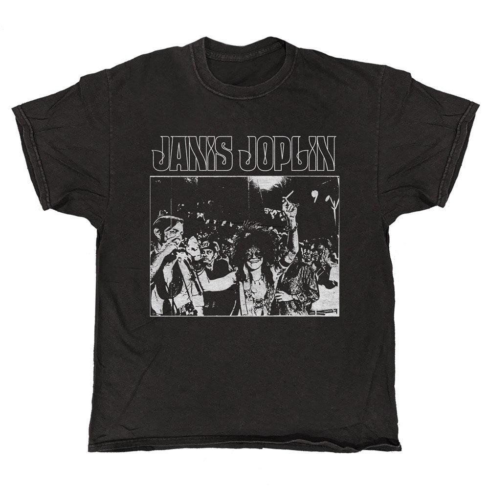 Janis Joplin - Group Photo - Black Vintage T-shirt