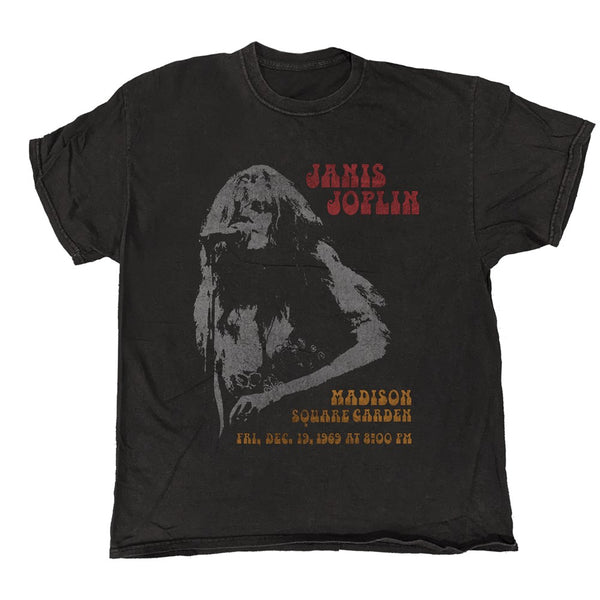 Janis Joplin - Madison Square Garden - Black Garment-dyed T-shirt