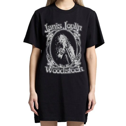 Janis Joplin - Woodstock - Womens Dress Black