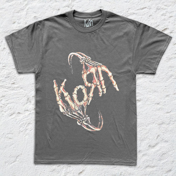 Korn - Bone Fingers - Faded Black T-shirt – Official Merchandise Store
