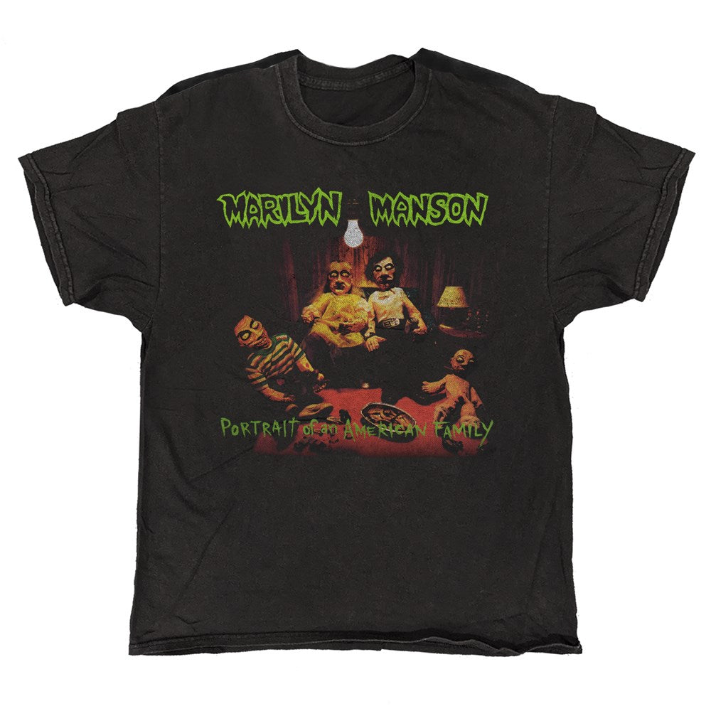 Camiseta Marilyn Manson American Family - Negro, Corte Normal, 100% Algodón, Licencia Oficial