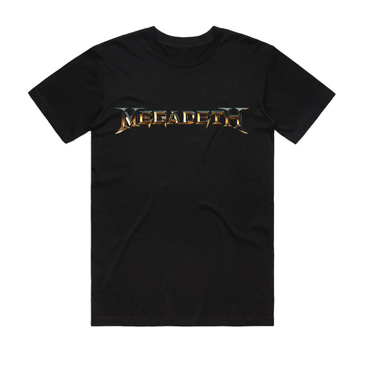 Megadeth - Gold Bevel Logo - Black T-shirt