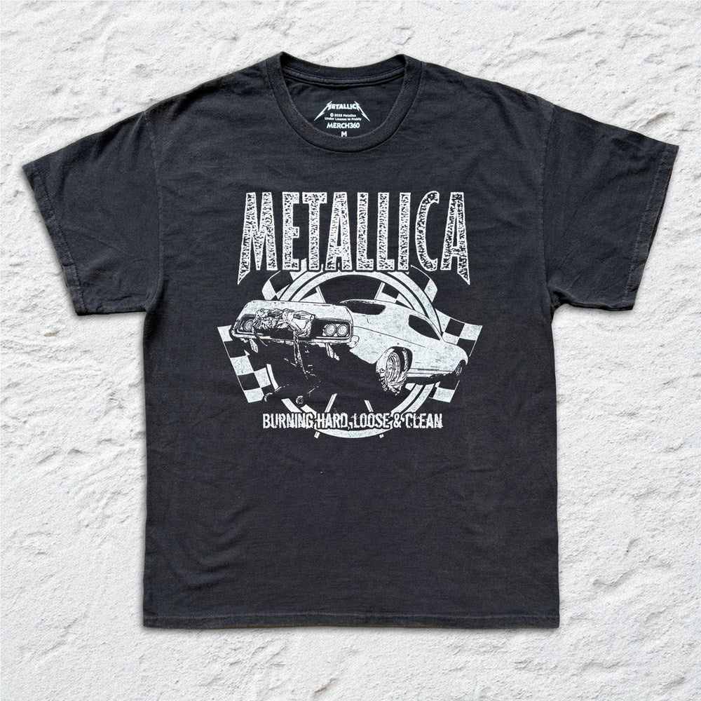 Metallica - Burning Hard, Loose & Clean - Black Vintage T-shirt