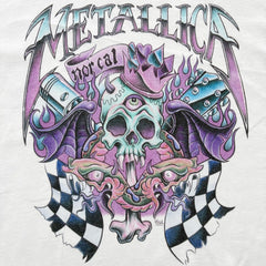 Metallica - Checkered Flag - Womens White Crop