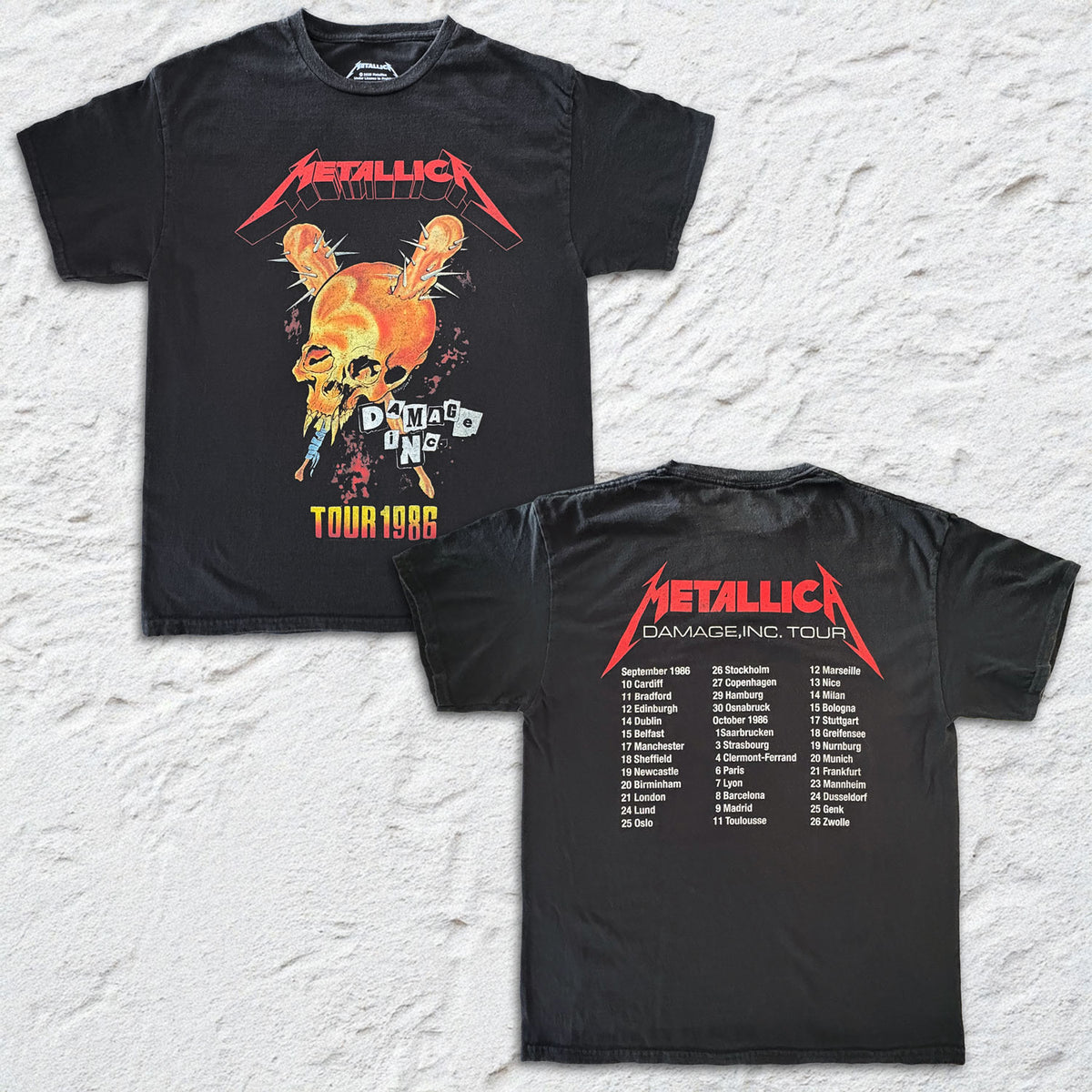 Metallica - Damage Inc Tour - Black Vintage T-shirt