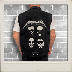 Metallica - Faces - Black Tar Denim Vest