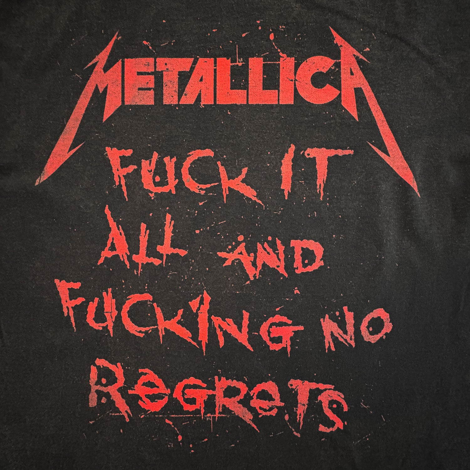 Metallica - F'ing No Regrets - Black Vintage T-shirt