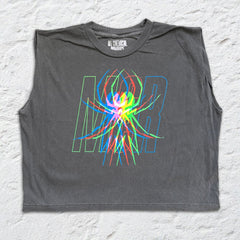 My Chemical Romance - Glitched Letters - Faded Black Muscle Crop