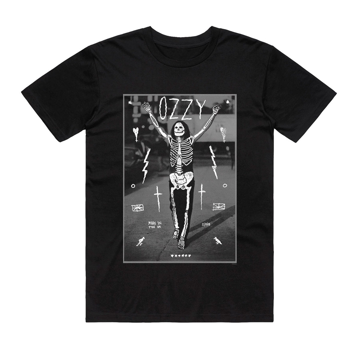Ozzy Osbourne - Skeleton Crucfix - Black T-shirt