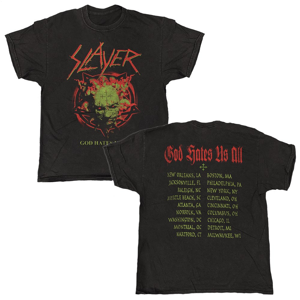 Slayer - God Hates Us All - Black Garment-dyed T-shirt