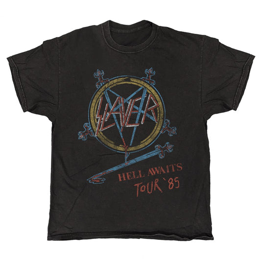 Slayer - Hell Awaits - Vintage Wash Black T-shirt