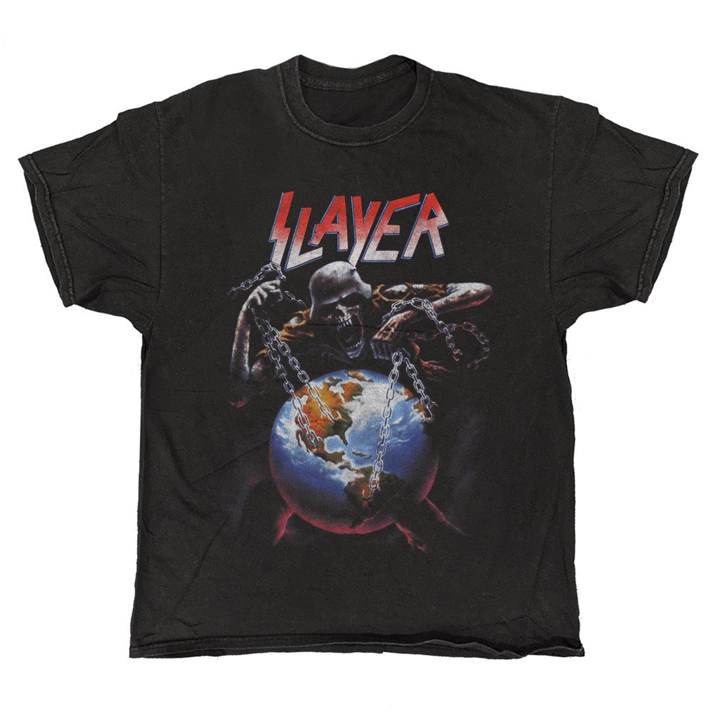 Slayer - Intourvention- Vintage Wash Black T-shirt